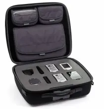 Shell-Case brand portable sales and demo case in black.